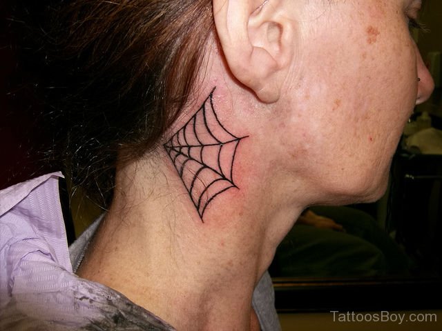 Spider Web Tattoo on Neck - wide 10