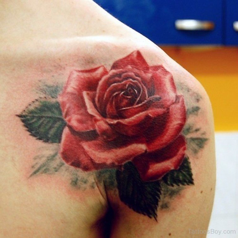 Red Rose Tattoo Design On Shoulder | Tattoo Designs, Tattoo Pictures