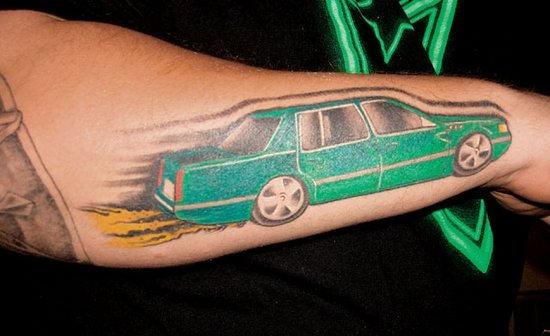 Car-Tattoo-Design-on-Forearm