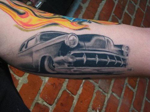 Car-Tattoo-Design-on-Forearm