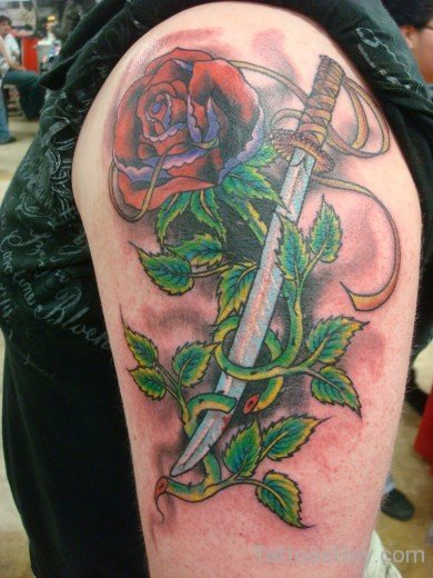 Red Rose Arm Tattoo
