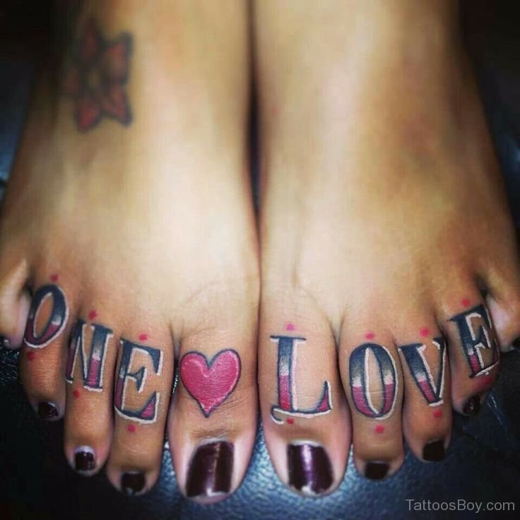 One Love Tattoo On Toe Tattoo Designs Tattoo Pictures