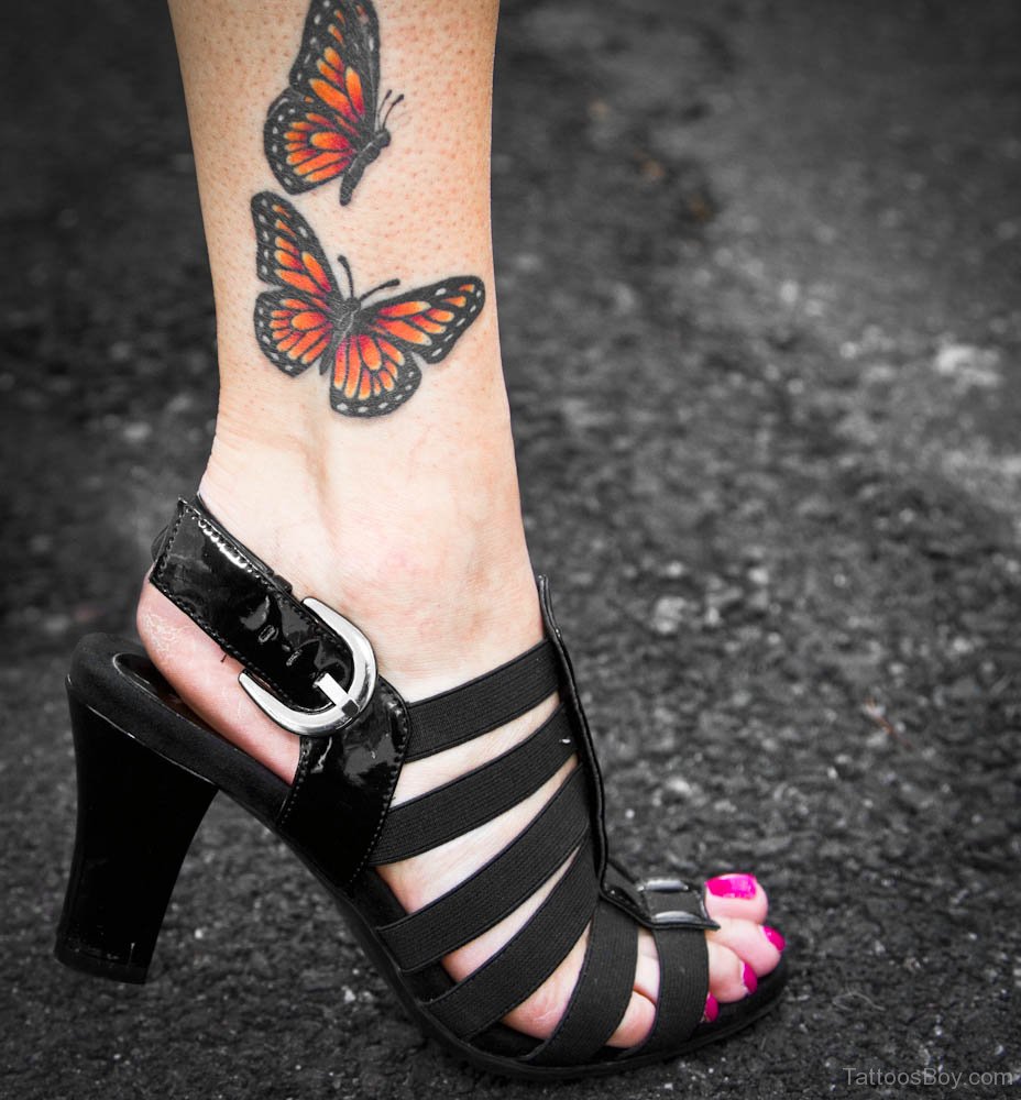 Butterfly Tattoo On Ankle Tattoos Designs