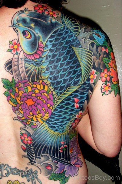 Big Koi Fish Tattoo Design On Back | Tattoo Designs, Tattoo Pictures