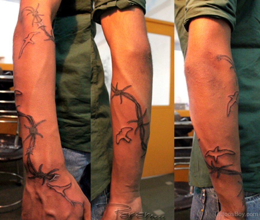 barbed wire tattoo sleeve