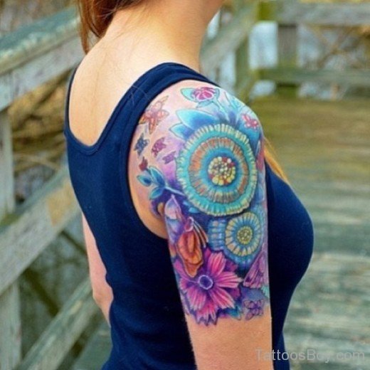 Colorful Flower Tatttoo-TB1034