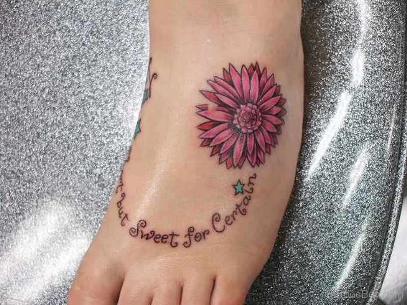 daisy foot tattoos