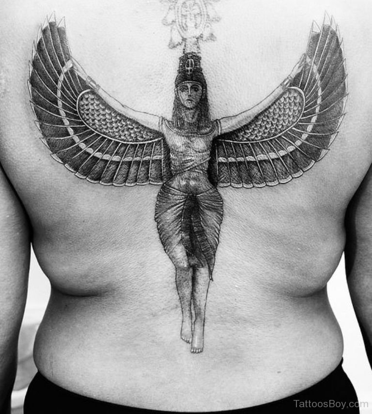 Egyptian Goddess Tattoo On Back Tattoos Designs