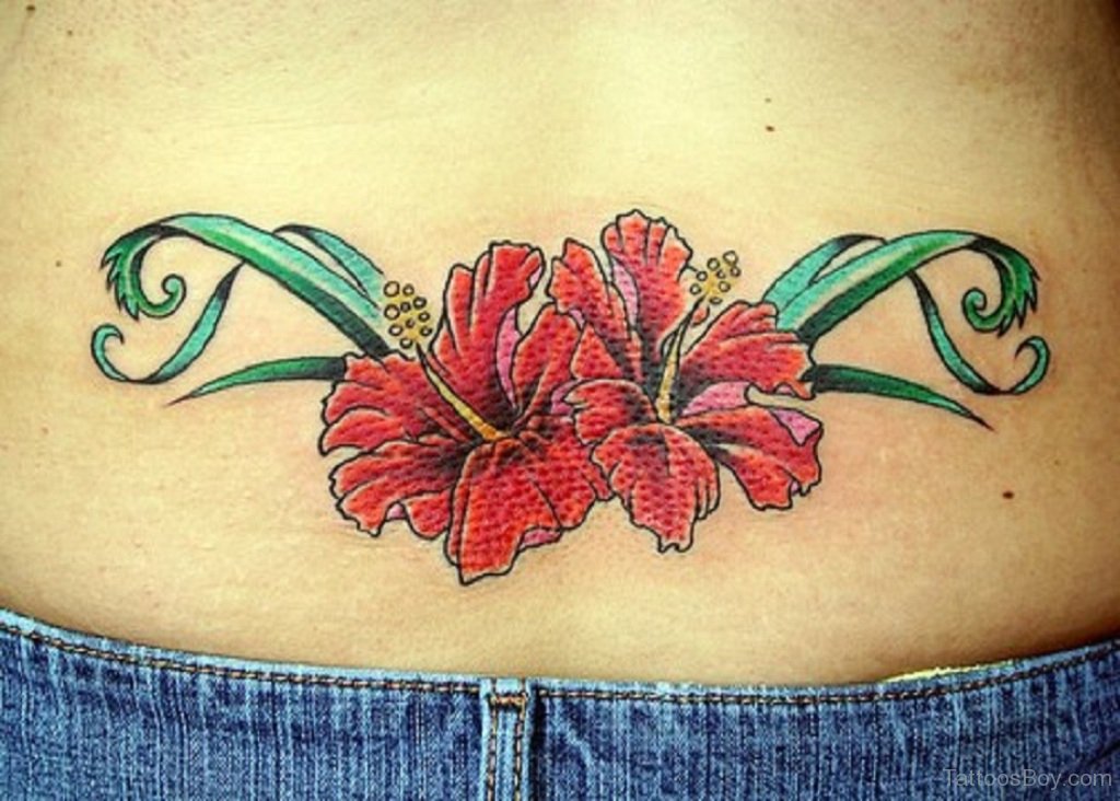 Hibiscus Flower Tattoo On Lower Back Tattoos Designs