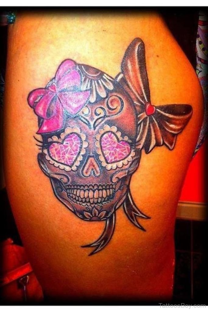 Skull Tattoo On Thigh Tattoos Designs 2161