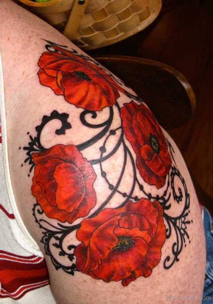 Elegant Poppy Tattoo On Thigh | Tattoo Designs, Tattoo Pictures