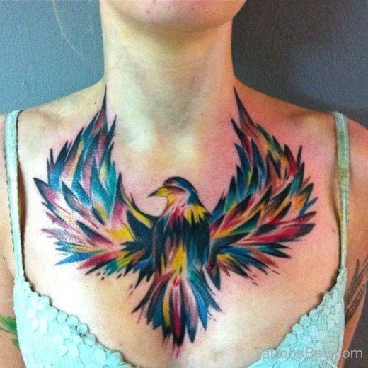 Attractive Bird Tattoo On Chest-TB14002