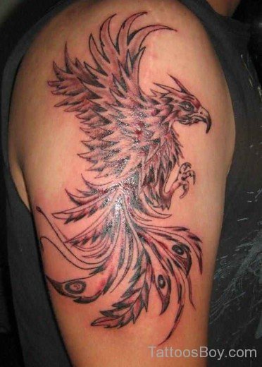 Nice Phoenix Tattoo On Shoulder-TB1059