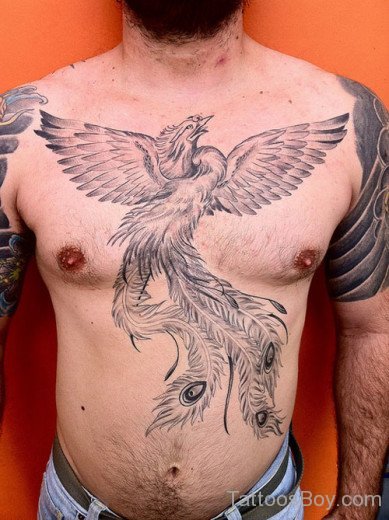 Phoenix Bird Tattoo On Chest-TB1066