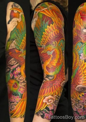 Phoenix Tattoo Design On Full Sleeve 45-TB1075